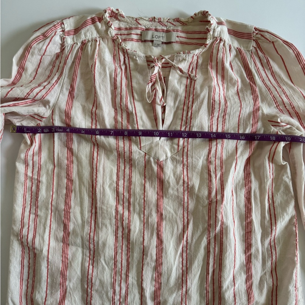 LOFT 100% Cotton Striped Peasant Blouse Small. 🌸 - Picture 7 of 7